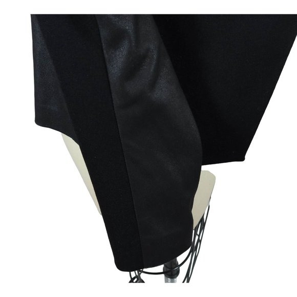 THEORY Black Open Front Lanai Blazer w/ Goat Skin Leather Trim Size 00 - Picture 5 of 9